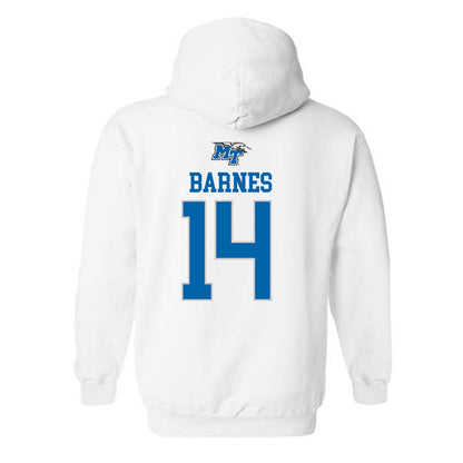 MTSU - NCAA Women's Soccer : Dylan Barnes - White Replica Shersey Hooded Sweatshirt