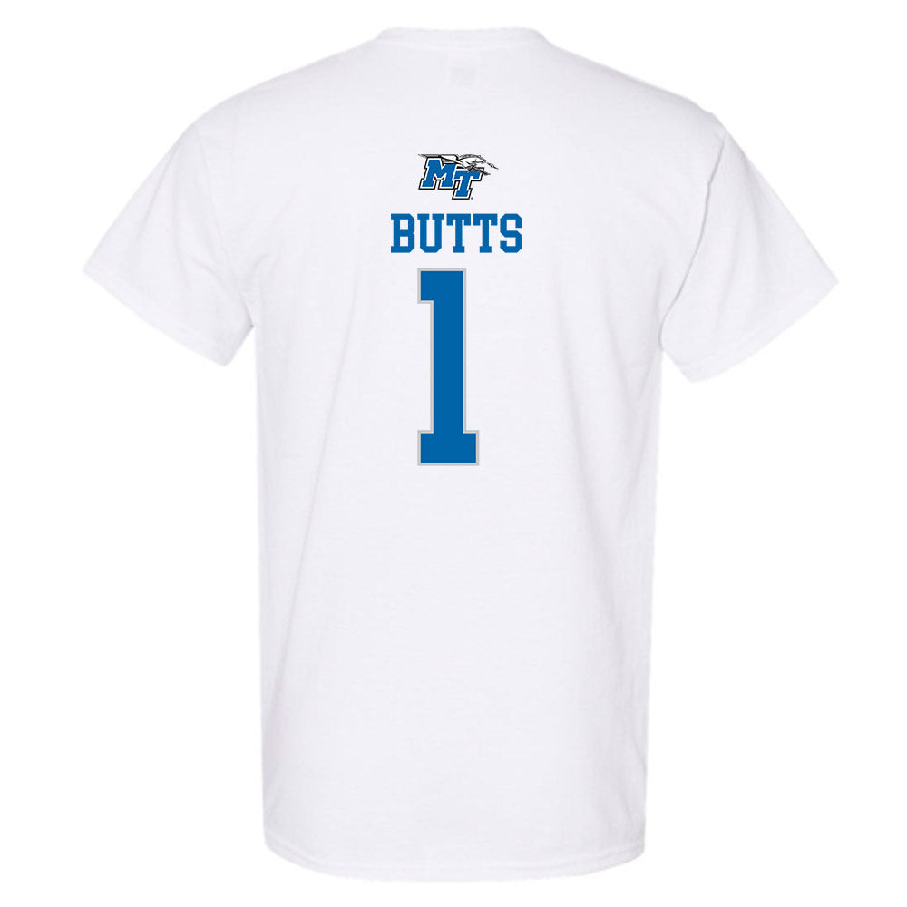 MTSU - NCAA Women's Soccer : Calais Butts - White Replica Shersey Short Sleeve T-Shirt