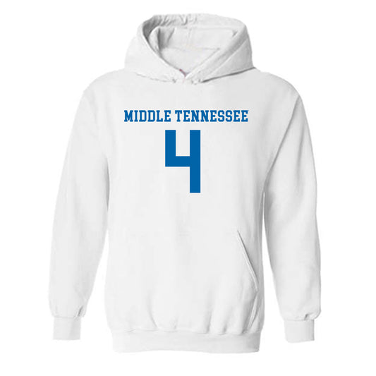 MTSU - NCAA Women's Soccer : Yana Yordanova - White Replica Shersey Hooded Sweatshirt