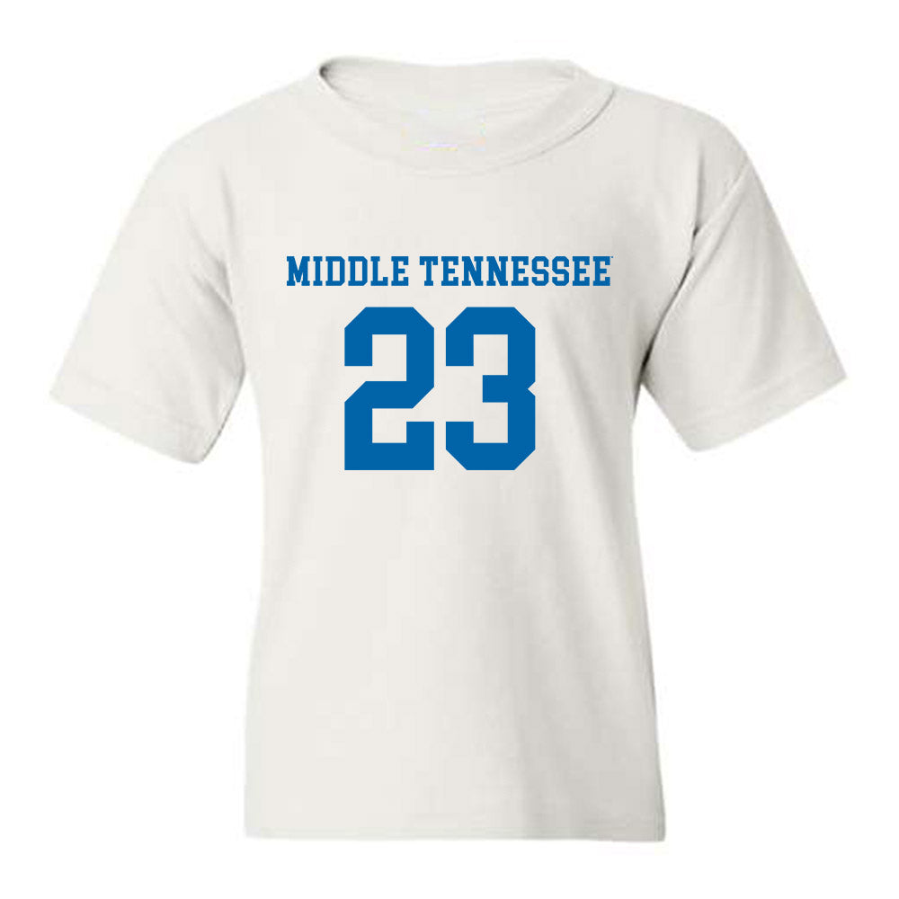 MTSU - NCAA Women's Soccer : Faith Adje - White Replica Shersey Youth T-Shirt