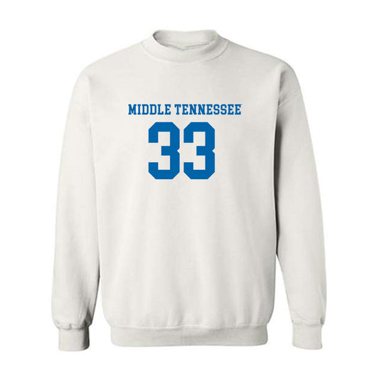 MTSU - NCAA Women's Soccer : Lauren Spaanstra - White Replica Shersey Sweatshirt