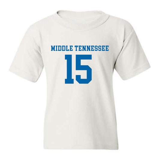 MTSU - NCAA Women's Soccer : Olivia Ouzounidis - White Replica Shersey Youth T-Shirt