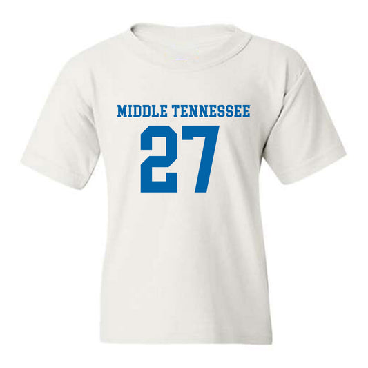 MTSU - NCAA Women's Soccer : Idun Kvaale - White Replica Shersey Youth T-Shirt