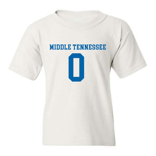 MTSU - NCAA Women's Soccer : Emily McGrain - White Replica Shersey Youth T-Shirt