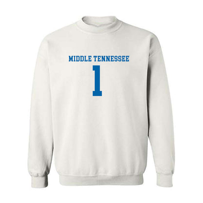 MTSU - NCAA Women's Soccer : Calais Butts - White Replica Shersey Sweatshirt