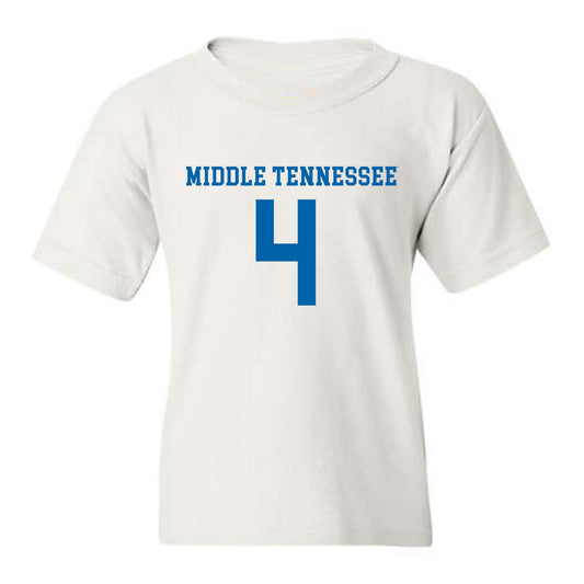 MTSU - NCAA Women's Soccer : Yana Yordanova - White Replica Shersey Youth T-Shirt