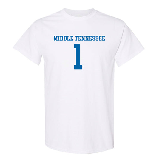 MTSU - NCAA Women's Soccer : Calais Butts - White Replica Shersey Short Sleeve T-Shirt