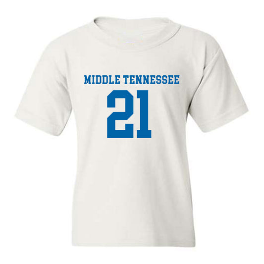 MTSU - NCAA Women's Soccer : Delaney Thomas - White Replica Shersey Youth T-Shirt