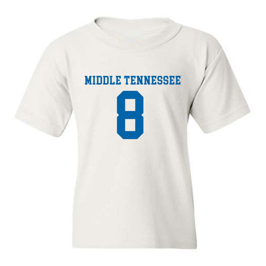 MTSU - NCAA Women's Soccer : Olivia Norton - White Replica Shersey Youth T-Shirt