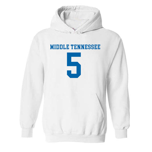 MTSU - NCAA Women's Soccer : Sadie Sterbenz - White Replica Shersey Hooded Sweatshirt