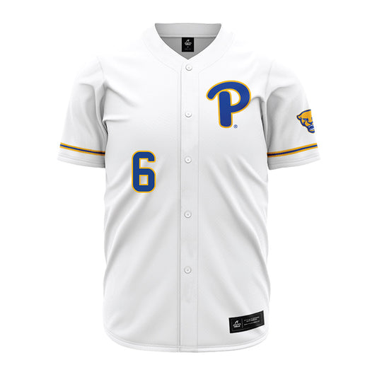 Pittsburgh - NCAA Baseball : Dom Popa - Baseball Jersey White