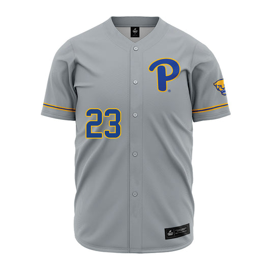 Pittsburgh - NCAA Baseball : Chris Baker - Baseball Jersey Grey