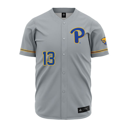 Pittsburgh - NCAA Baseball : Justin Fogel - Baseball Jersey Grey