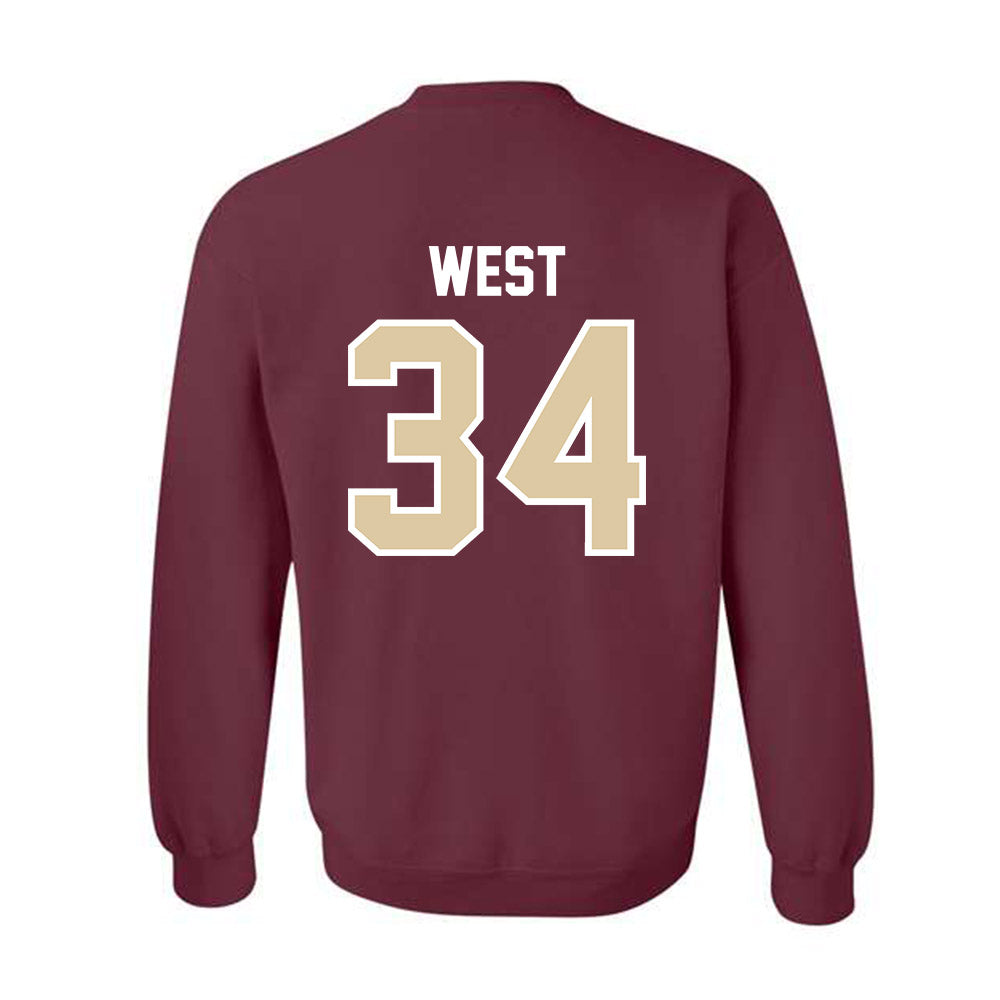 Boston College - NCAA Baseball : John West - Crewneck Sweatshirt Classic Shersey