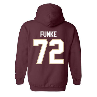 Boston College - NCAA Football : Jack Funke - Maroon Claasic Shersey Hooded Sweatshirt