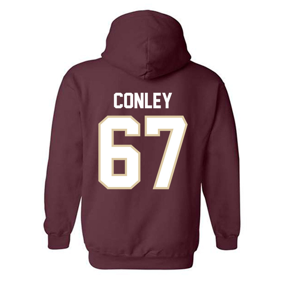 Boston College - NCAA Football : Jack Conley - Maroon Classic Shersey Hooded Sweatshirt