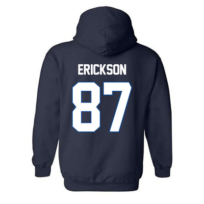 BYU - NCAA Football : Ethan Erickson - Navy Classic Shersey Hooded Sweatshirt