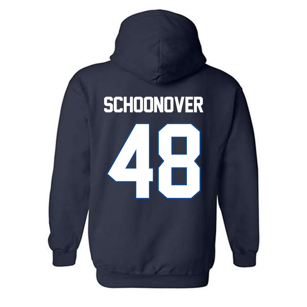 BYU - NCAA Football : Bodie Schoonover - Navy Classic Shersey Hooded Sweatshirt