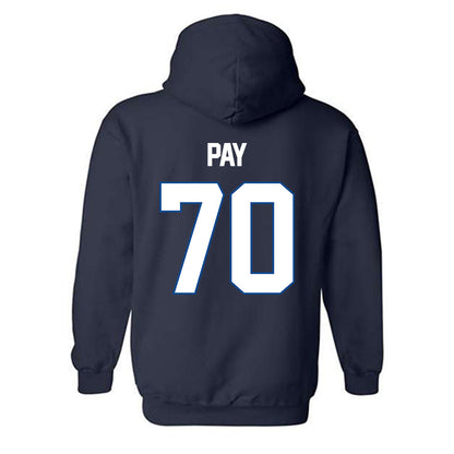 BYU - NCAA Football : Connor Pay - Navy Classic Shersey Hooded Sweatshirt