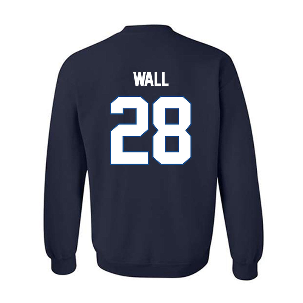 BYU - NCAA Football : Tanner Wall - Navy Classic Shersey Sweatshirt