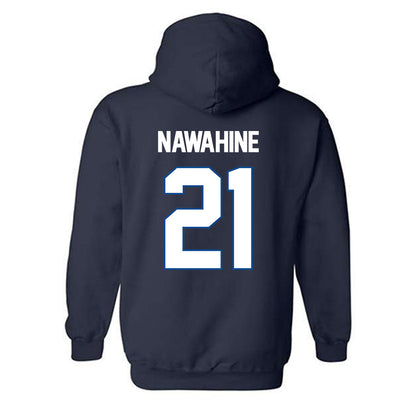 BYU - NCAA Football : Enoch Nawahine - Navy Classic Shersey Hooded Sweatshirt