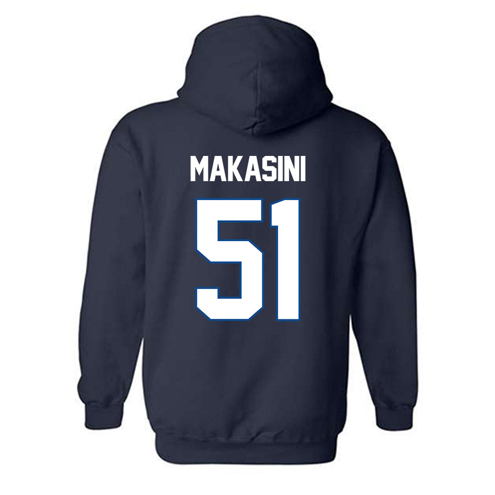 BYU - NCAA Football : Sonny Makasini - Navy Classic Shersey Hooded Sweatshirt