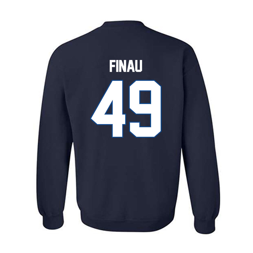 BYU - NCAA Football : Lucky Finau - Navy Classic Shersey Sweatshirt