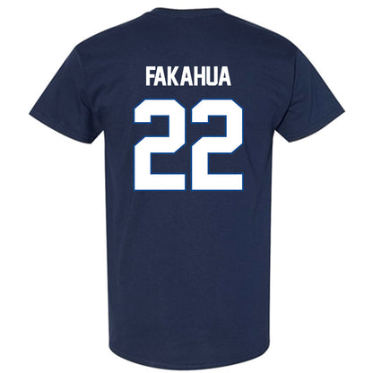 BYU - NCAA Football : Mason Fakahua - Navy Classic Shersey Short Sleeve T-Shirt