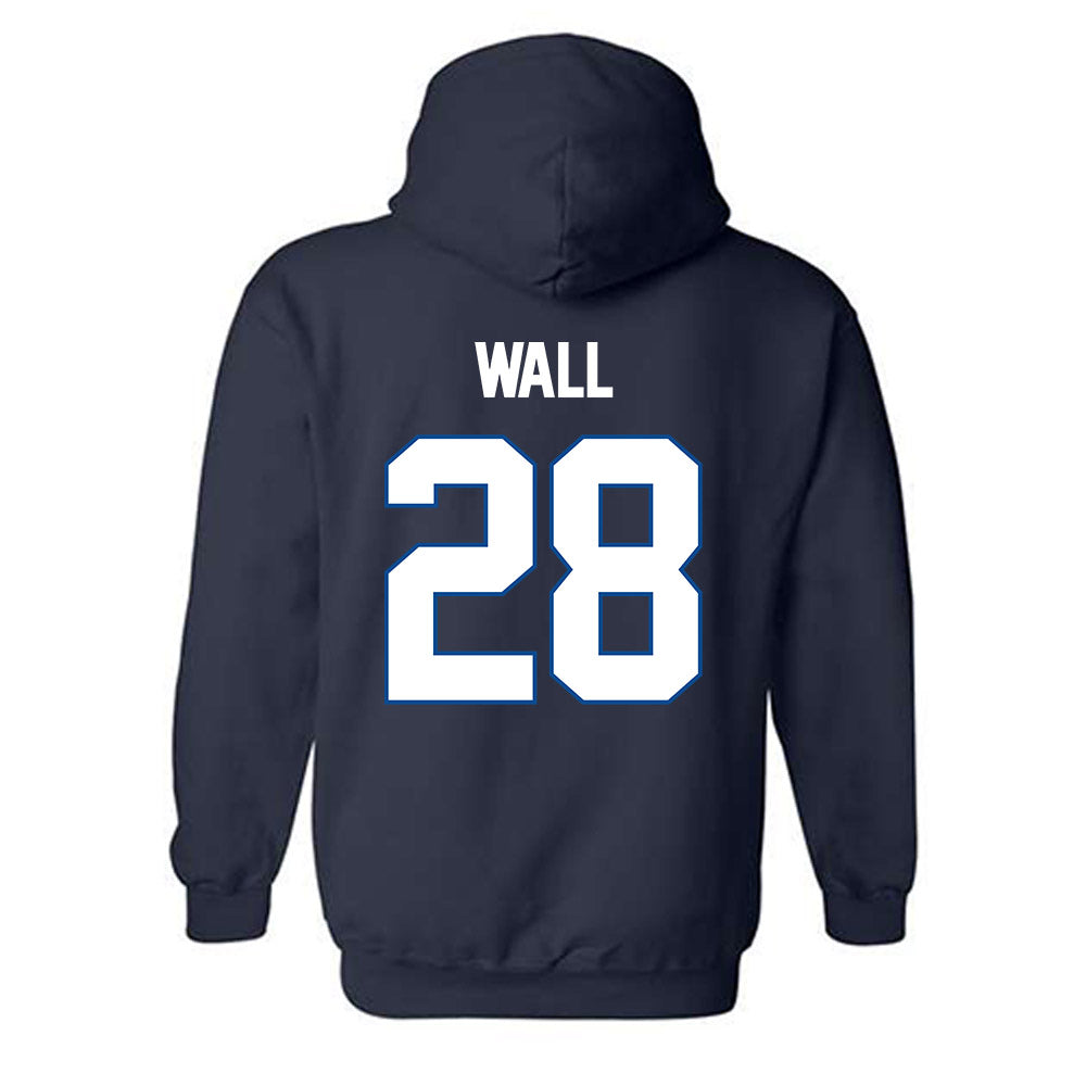 BYU - NCAA Football : Tanner Wall - Navy Classic Shersey Hooded Sweatshirt