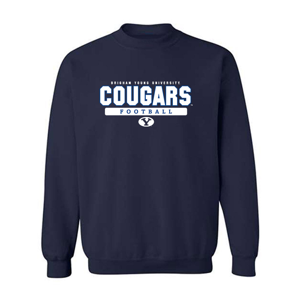 BYU - NCAA Football : Tyler Little - Navy Classic Shersey Sweatshirt