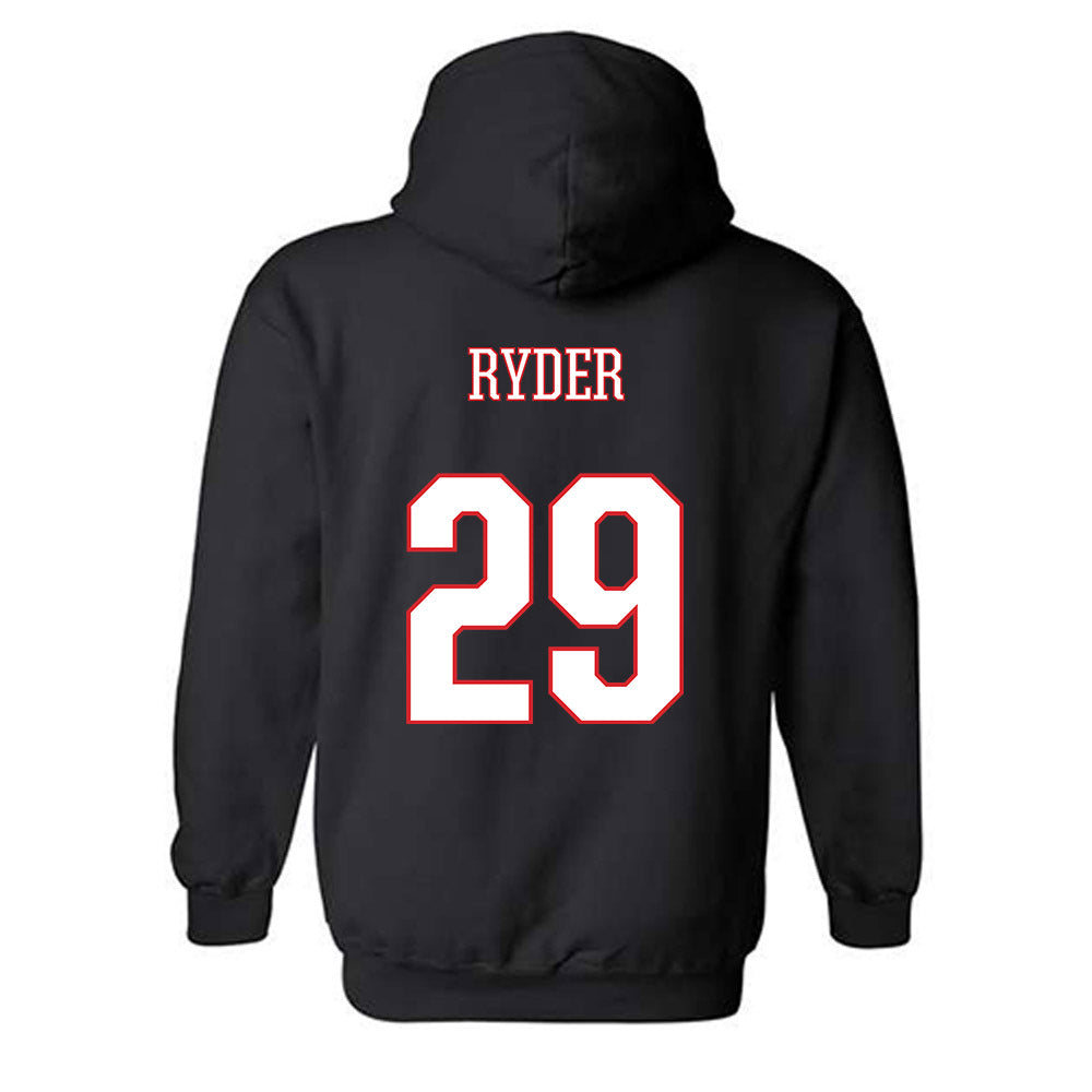 UConn - NCAA Women's Soccer : Joyce Ryder - Black Classic Shersey Hooded Sweatshirt