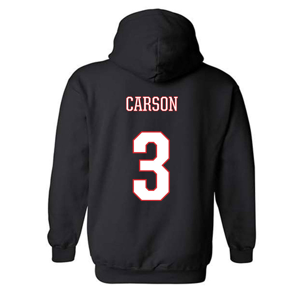UConn - NCAA Women's Soccer : Anna Carson - Black Classic Shersey Hooded Sweatshirt