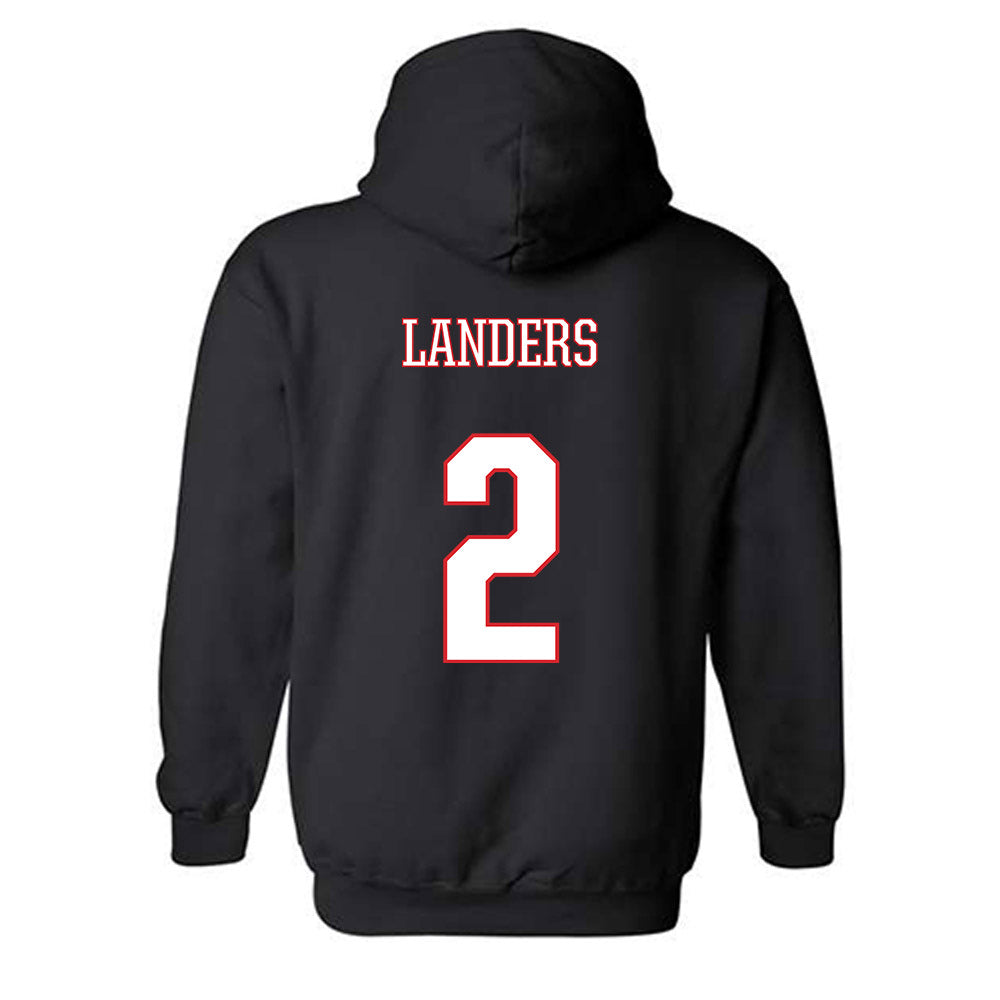 UConn - NCAA Women's Soccer : Chloe Landers - Black Classic Shersey Hooded Sweatshirt