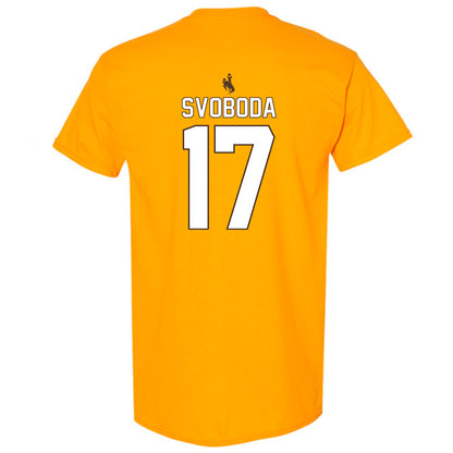 Wyoming - NCAA Football : Evan Svoboda - Gold Classic Shersey Short Sleeve T-Shirt