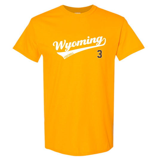 Wyoming - NCAA Football : Andrew Johnson - Gold Classic Shersey Short Sleeve T-Shirt