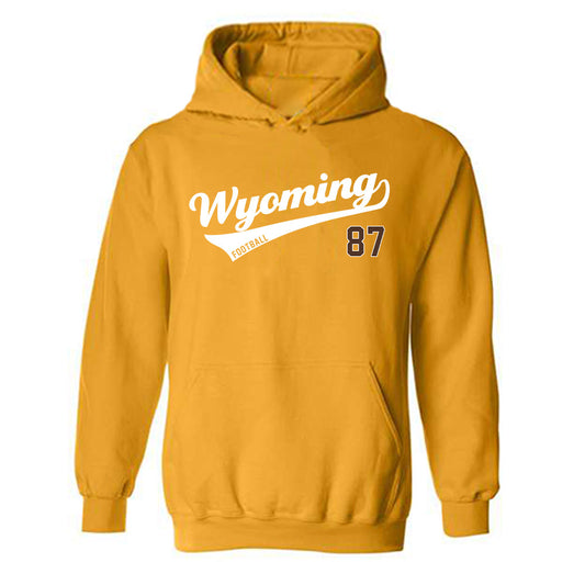 Wyoming - NCAA Football : Isaac Schoenfeld - Gold Classic Shersey Hooded Sweatshirt