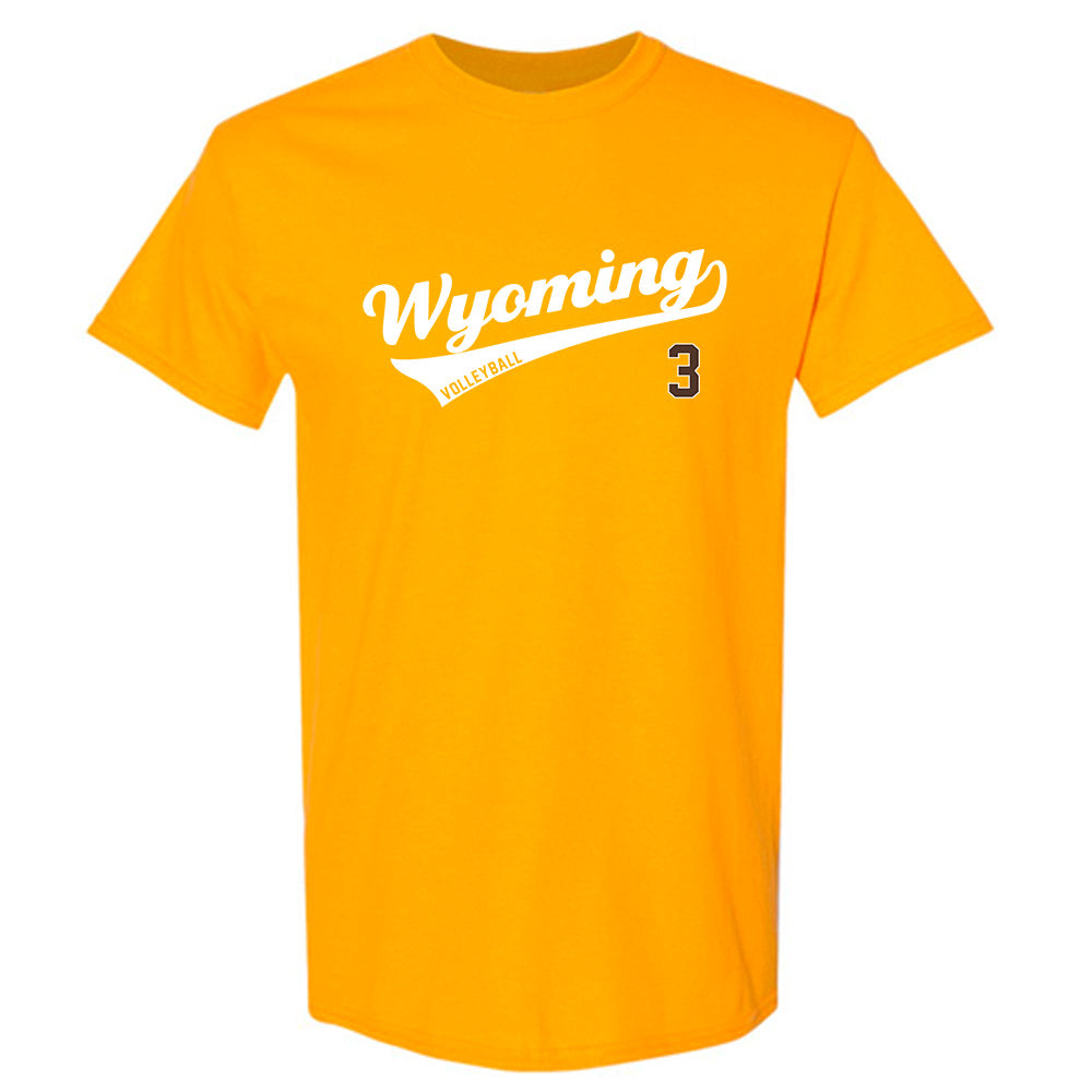 Wyoming - NCAA Women's Volleyball : Kendal Rivera - Gold Classic Shersey Short Sleeve T-Shirt