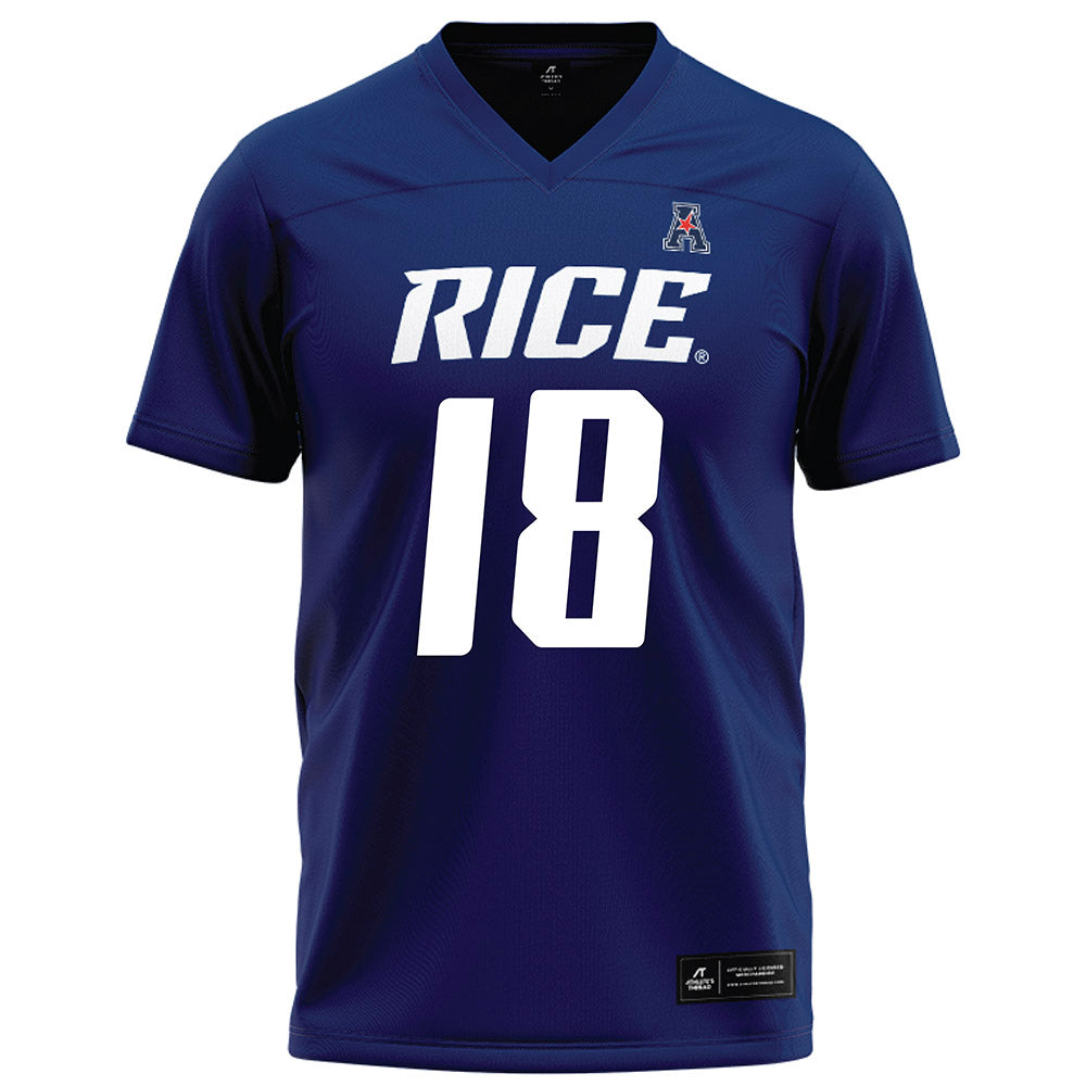 Rice - NCAA Football : Conor Hunt - Football Jersey Navy Blue AAC Jersey