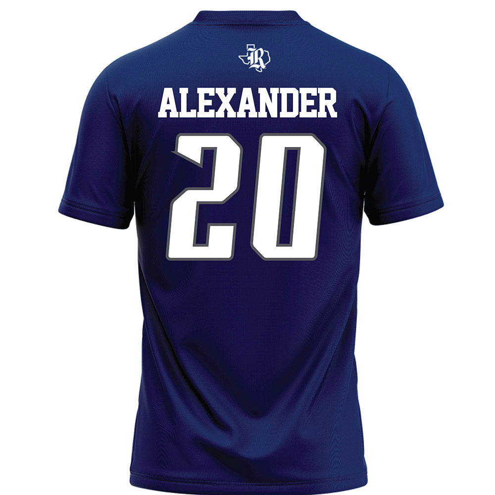 Rice - NCAA Football : Daelen Alexander - Navy Blue Jersey