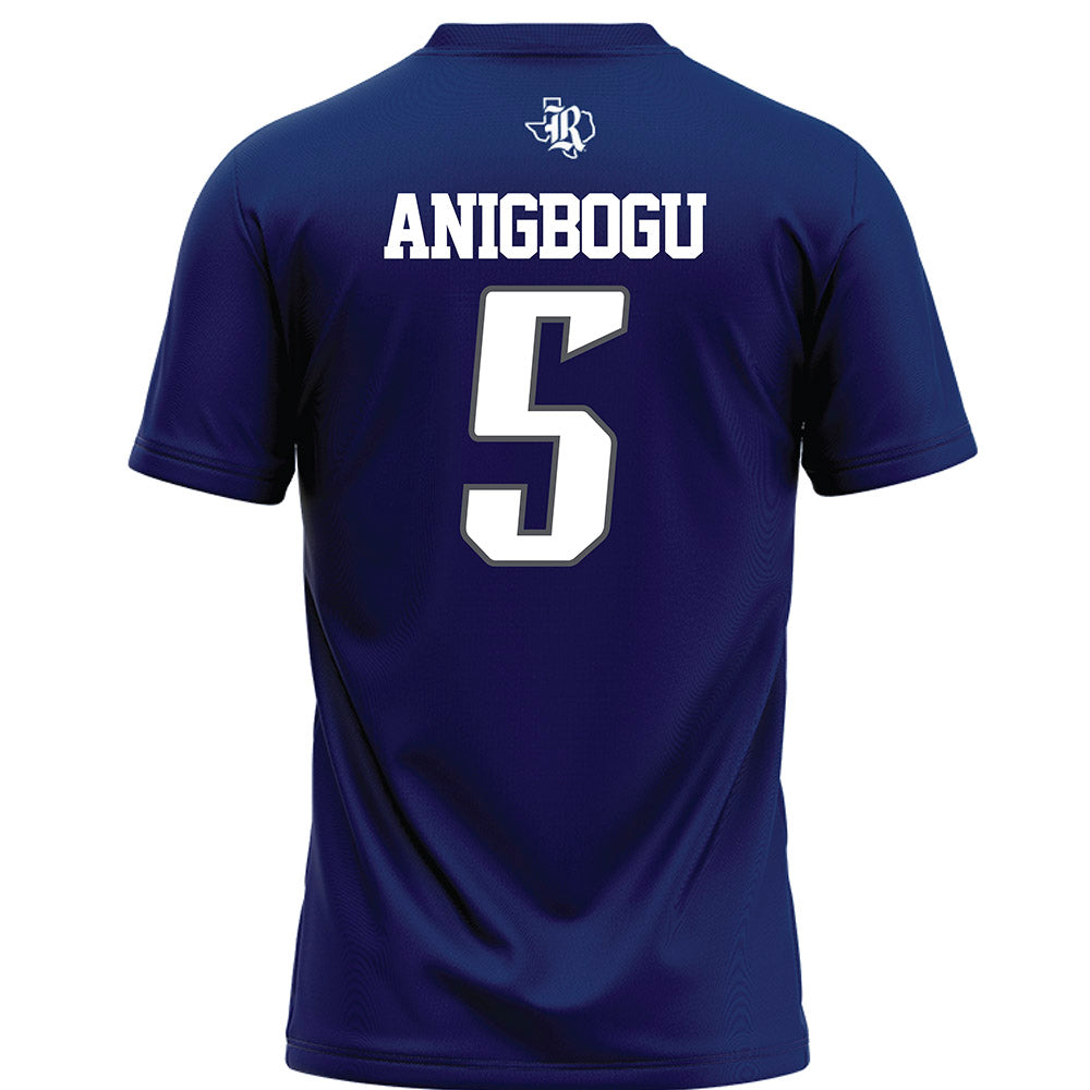 Rice - NCAA Football : Chike Anigbogu - Navy Blue Jersey