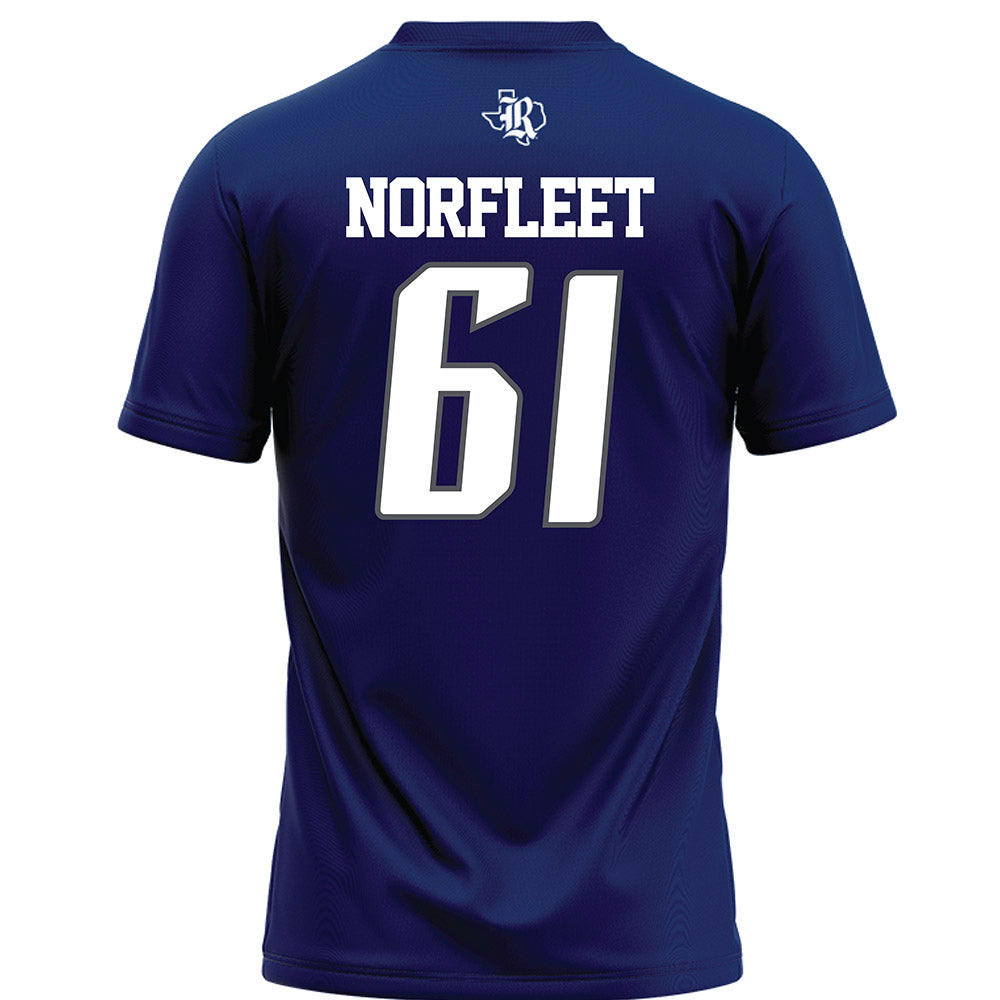 Rice - NCAA Football : Trace Norfleet - Navy Blue Jersey