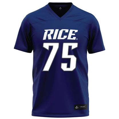 Rice - NCAA Football : Miguel Cedeno - Navy Blue Jersey
