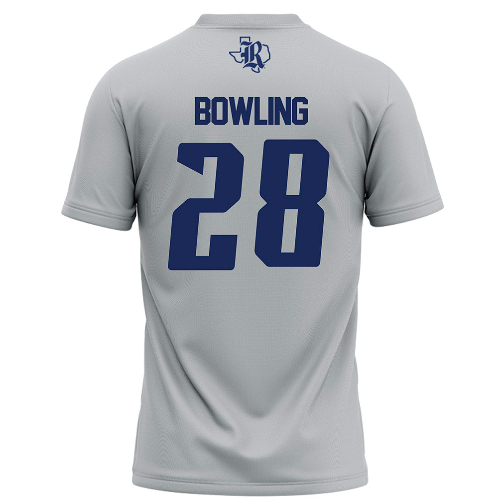 Rice - NCAA Football : Shepherd Bowling - Grey Jersey