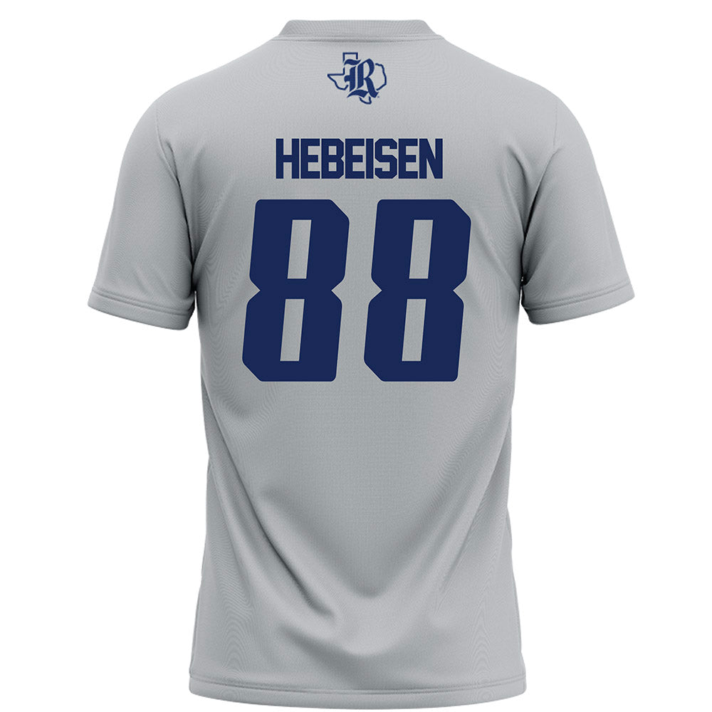 Rice - NCAA Football : Jaggar Hebeisen - Grey Jersey