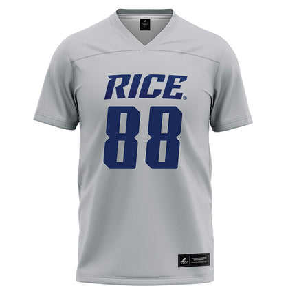Rice - NCAA Football : Jaggar Hebeisen - Grey Jersey