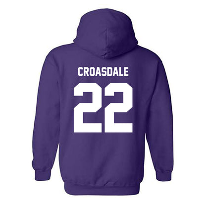 Furman - NCAA Football : Ben Croasdale - Purple Replica Hooded Sweatshirt