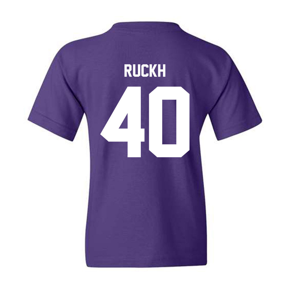 Furman - NCAA Football : Aiden Ruckh - Purple Replica Youth T-Shirt