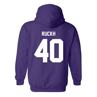 Furman - NCAA Football : Aiden Ruckh - Purple Replica Hooded Sweatshirt