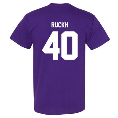 Furman - NCAA Football : Aiden Ruckh - Purple Replica Short Sleeve T-Shirt