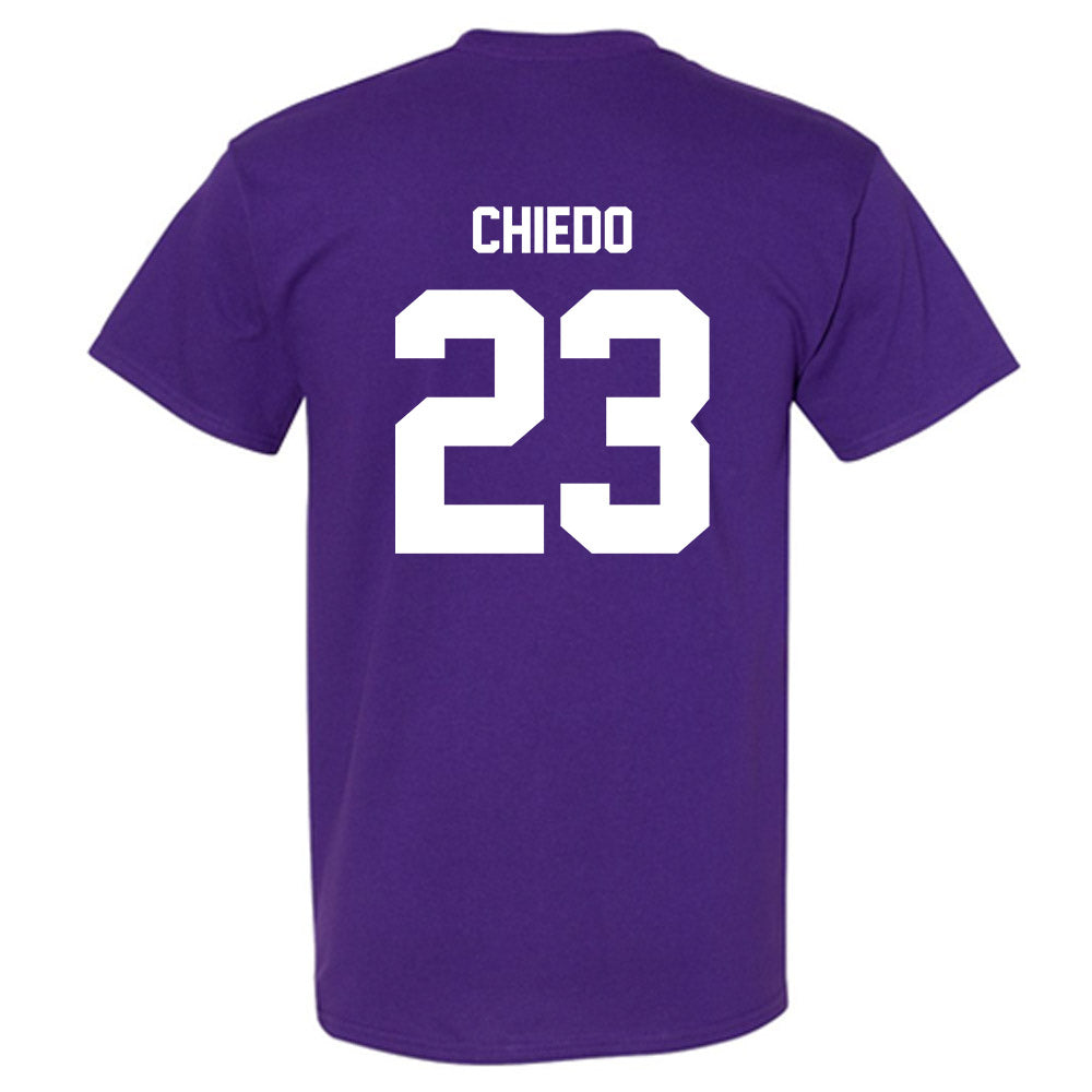 Furman - NCAA Football : Dylan Chiedo - Purple Replica Short Sleeve T-Shirt